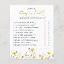 Wildbloemen & bijen raden wie Baby shower spel