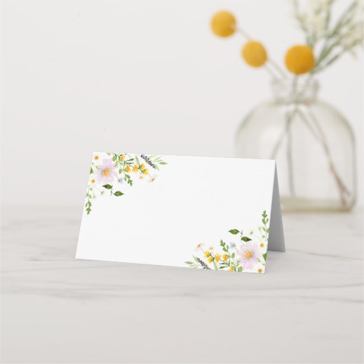 Wildbloemen blanco trouwplaatskaarten plaatskaartje (Voorkant)