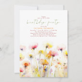Wildbloemen bloeit elegant Boho verjaardagsfeest Kaart (Voorkant)