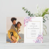 Wildbloemen Bloemen Botanische foto's Bruiloft Kaart (Staand voorkant)