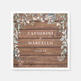 Wildbloemen Bloemen Cascade Rustiek Hout Bruiloft Servet