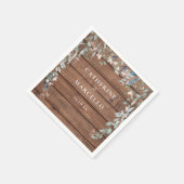 Wildbloemen Bloemen Cascade Rustiek Hout Bruiloft Servet (Hoek)