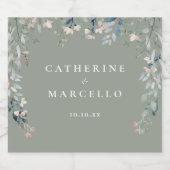 Wildbloemen Bloemen Cascade Sage Groene Bruiloft Bier Etiket (Enkel label)