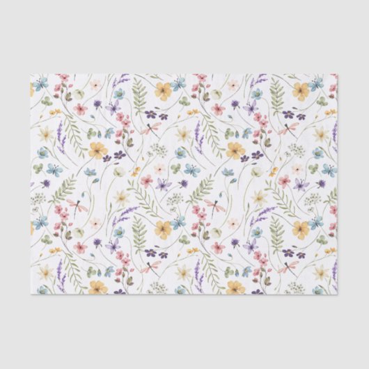 Wildbloemen Bloemen Decoupage Tissuepapier (Voorkant)
