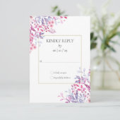 Wildbloemen Bloemen Goud Geometrisch Bruiloft RSVP Kaartje (Staand voorkant)