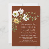 Wildbloemen Bloemen op Terracotta Christelijke bru Kaart (Voorkant)