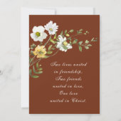 Wildbloemen Bloemen op Terracotta Christelijke bru Kaart (Achterkant)