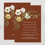 Wildbloemen Bloemen op Terracotta Christelijke bru Kaart (Voorkant / Achterkant)