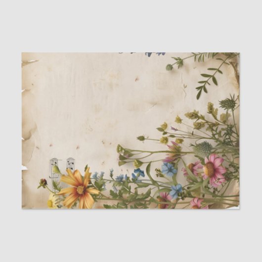 Wildbloemen bloemenblad  muziek ephemera tissuepapier (Voorkant)