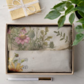 Wildbloemen bloemenblad  muziek ephemera tissuepapier (Geschenk)