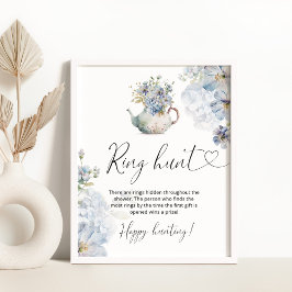 Wildbloemen bloemenblauw brengen jacht vrijgezelle poster