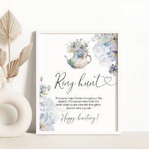 Wildbloemen bloemenblauw brengen jacht vrijgezelle poster