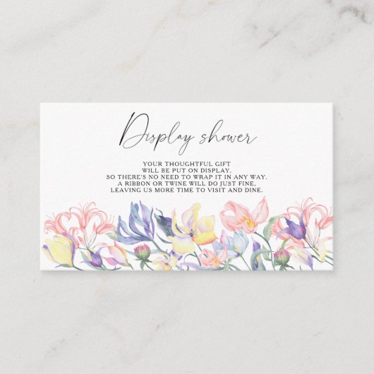 Wildbloemen bloemenpersen - Display douche Informatiekaartje (Voorkant)