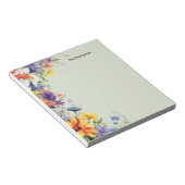 Wildbloemen bloementuin gepersonaliseerd notitieblok (Schuin)