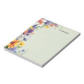 Wildbloemen bloementuin gepersonaliseerd notitieblok (Linkerzijde)