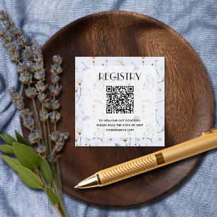 Wildbloemen Blue Boy Baby shower Registry QR Code Informatiekaartje