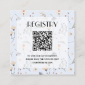 Wildbloemen Blue Boy Baby shower Registry QR Code Informatiekaartje (Voorkant)
