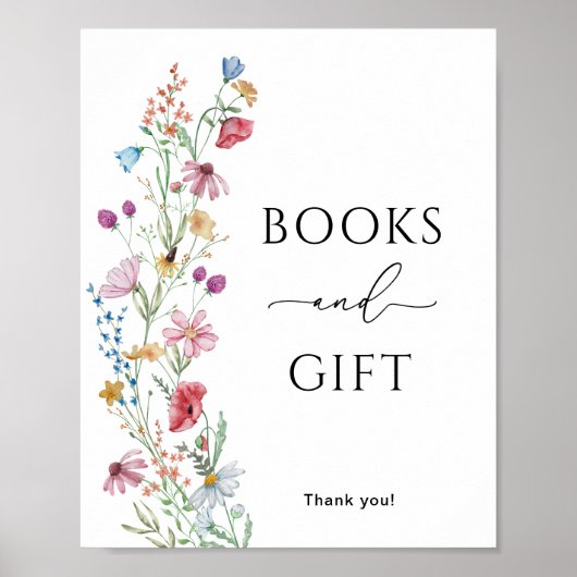 Wildbloemen Boeken en cadeau Poster (Voorkant)