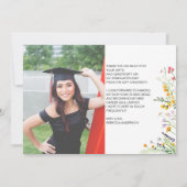 Wildbloemen boho Afstuderen Foto Bedankkaart (Achterkant)