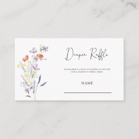 Wildbloemen boho baby shower Dappere Raffaire Informatiekaartje (Voorkant)