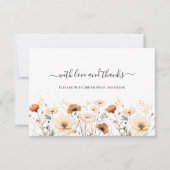 Wildbloemen Boho Beige Terracotta Roest Bruiloft Bedankkaart (Voorkant)