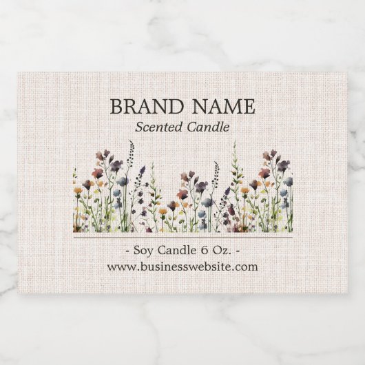 Wildbloemen Boho kleur Productlabel 3x2 Voedselcontainer Etiket (Enkel label)