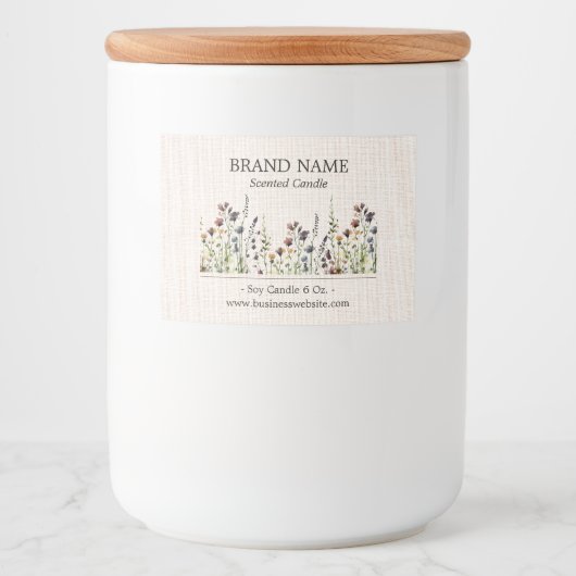 Wildbloemen Boho kleur Productlabel 3x2 Voedselcontainer Etiket (Voorkant)