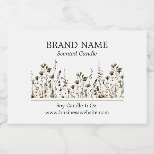 Wildbloemen Boho Productlabel 3x2 Voedselcontainer Etiket (Enkel label)