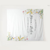 Wildbloemen boho WEDDING Backdrop Fotocabine Wandkleed (Voorkant (horizontaal))