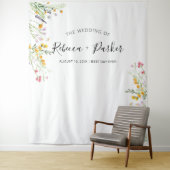 Wildbloemen boho WEDDING Backdrop Fotocabine Wandkleed (In situ)