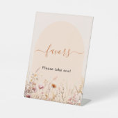 Wildbloemen boogperzik partij gunsteken reclamebord met voetstuk (Voorkant)