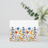 Wildbloemen botanische natuur tuin briefkaart (Staand voorkant)