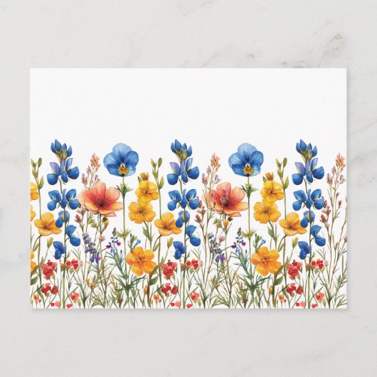 Wildbloemen botanische natuur tuin briefkaart (Voorkant)