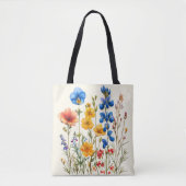 Wildbloemen botanische natuur tuin tote bag (Voorkant)