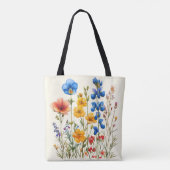 Wildbloemen botanische natuur tuin tote bag (Achterkant)