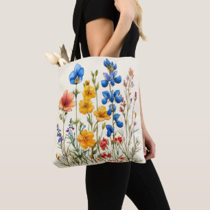 Wildbloemen botanische natuur tuin tote bag