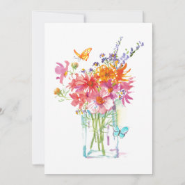 Wildbloemen Bouquet Waterverf Flat Card Kaart