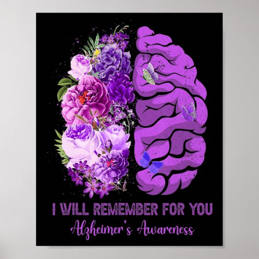 Wildbloemen brein onthouden voor u Alzheimer Aware Poster (Voorkant)