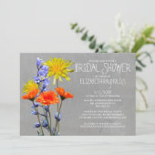 Wildbloemen Bridal Shower Invitations Kaart (Staand voorkant)