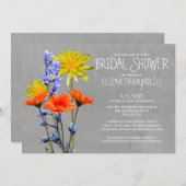 Wildbloemen Bridal Shower Invitations Kaart (Voorkant / Achterkant)