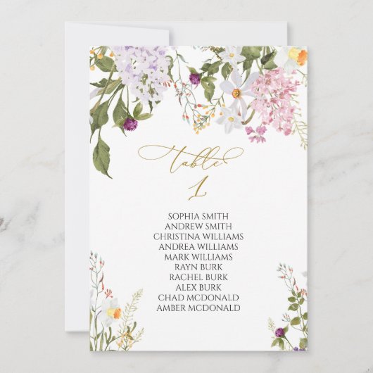 Wildbloemen Brouwtafel nummer 1 Kaart (Voorkant)