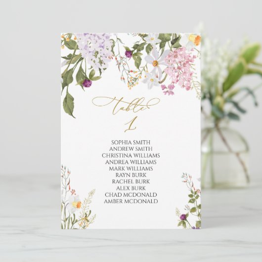 Wildbloemen Brouwtafel nummer 1 Kaart (Staand voorkant)