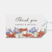 Wildbloemen bruiloft bedankt cadeaulabel (Voorkant (Horizontaal))