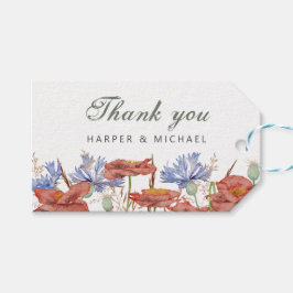 Wildbloemen bruiloft bedankt cadeaulabel
