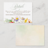 Wildbloemen bruiloft details klein informatiekaartje (Voorkant / Achterkant)