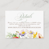 Wildbloemen bruiloft details klein informatiekaartje (Voorkant)