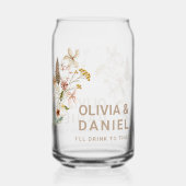 Wildbloemen bruiloft kopjes blikvorm glas (Voorkant)