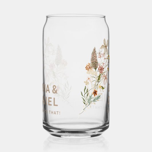 Wildbloemen bruiloft kopjes blikvorm glas (Links)