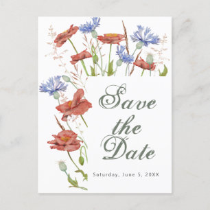 Wildbloemen bruiloft met uitzondering van de datum briefkaart
