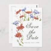 Wildbloemen bruiloft met uitzondering van de datum briefkaart (Voorkant / Achterkant)